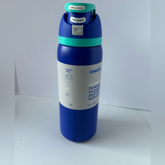 Owala FreeSip Stainless Steel Bottle 32fl oz Color:Teal/blue(Tide me over) - Picture 1 of 10